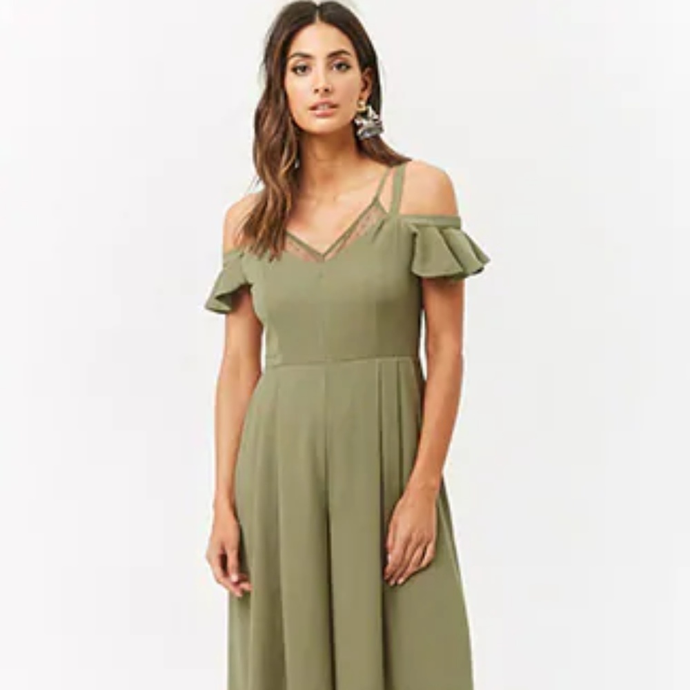 ❌SOLD!❌SOLD!❌Olive Green Flowy Jumpsuit